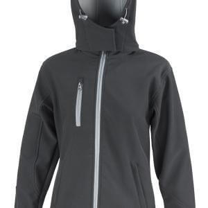 giacca softshell nera donna logo