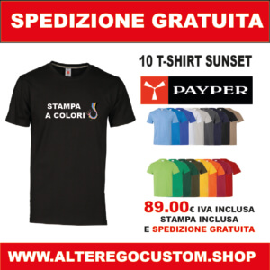 mozione t -shirt magliette payper sunset