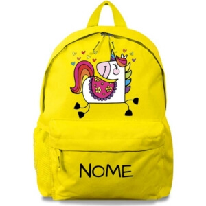 zaino unicorno giallo personalizzato